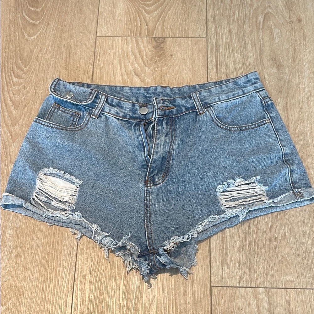 SHEIN Distressed Blue Jean Shorts